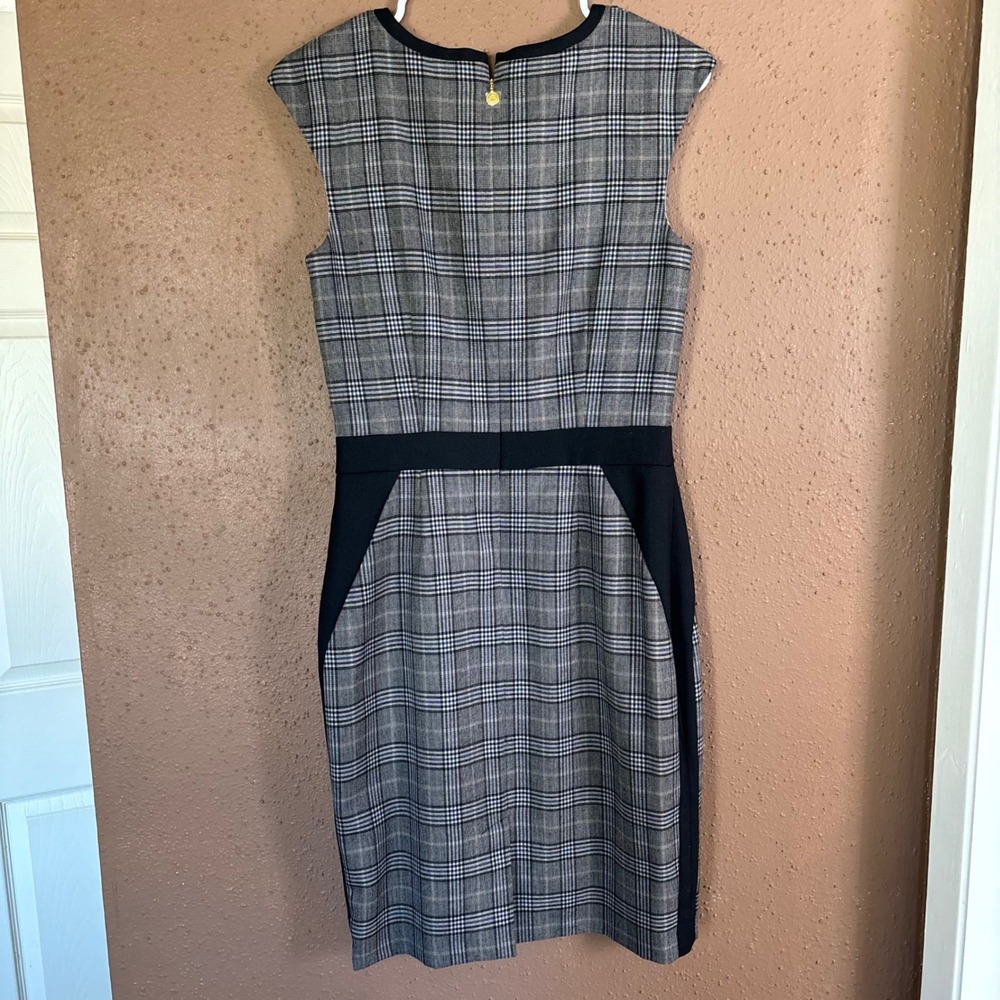Brooks Brothers Red Fleece Plaid Sheath Dress Grey Blue Black 4 NEW - Picture 4 of 9